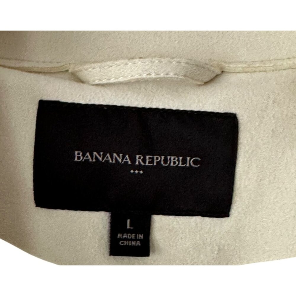 Banana republic vegan suede jacket Open Front Cropped Beige Size L - Picture 4 of 8
